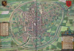 مخطط مدينة بروكسل ، من "Civitates Orbis Terrarum" لجورج براون (1542-1622) و فرانس هوجينبرغ (1635-90) ، ج .1572 بواسطة جوريس هوفناجل