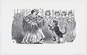 امرأة ترقص مع قطة في بدلة ، كاليفورنيا. 1880-1910. ، كاليفورنيا. 1880-1910. بواسطة خوسيه غوادالوبي بوسادا