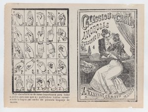 غلاف "Collection of Amorous Letters Notebook رقم 4" ، زوجين يحتضنان ويقبلان ... ، كاليفورنيا. 1900. بواسطة خوسيه غوادالوبي بوسادا