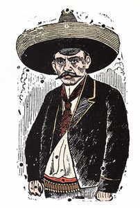 إميليانو زاباتا (1880-1919) ، ثوري مكسيكي. Xylography بواسطة خوسيه غوادالوبي بوسادا (1852-1913). بواسطة خوسيه غوادالوبي بوسادا