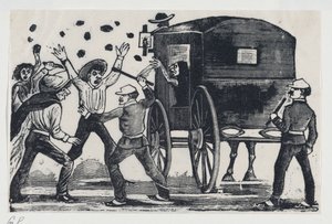رجال يقاتلون بالقرب من حصان وعربة ، كاليفورنيا. 1900-1910. ، كاليفورنيا. 1900-1910. بواسطة خوسيه غوادالوبي بوسادا