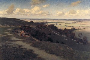 "Bury Hill and Village with a View of the North Downs" ، 1879-1919 بواسطة خوسيه فايس