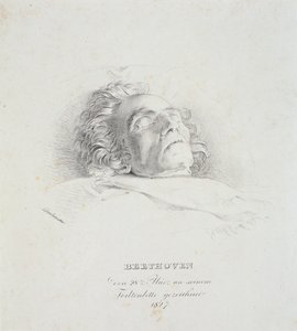 لودفيج فان بيتهوفن (1770-1827) على فراش موته ، 28 مارس 1827