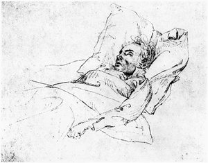 لودفيج فان بيتهوفن (1770-1827) على فراش موته ، 28 مارس 1827 (صور من وزن الجسم) بواسطة جوزيف إدوارد تالتشر
