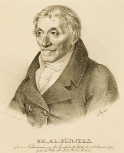 صورة شخصية لإيمانويل ألويس فورستر (1748-1823) ، مؤلف ومعلم للكونتوبوينت (طباعة حجرية) بواسطة جوزيف إدوارد تالتشر