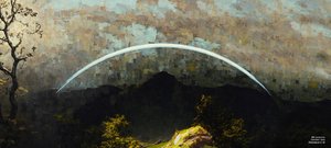 JJM يعيد إنشاء Friedrich-C-D: المناظر الطبيعية الجبلية مع قوس قزح (بانوراما)