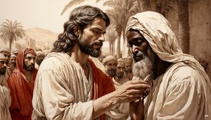 يسوع_يشفي المتسول الأعمى_01 بواسطة جوزيف جوهان مايكل