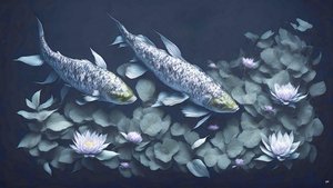 الرسم بالحبر: Koi-Karpfish_amethyst_01