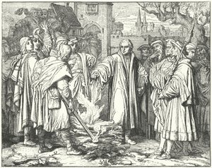 مارتن لوثر يحرق الثور البابوي في فيتنبرغ ، 1520