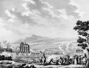 French revolution and arrival of the counter-revolutionary forces of the Austrian army: Bombardment of the city of Lille (September 25 بواسطة جوزيف (بعد) Swebach Desfontaines
