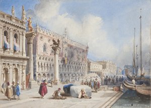 البندقية ، تم لصقها في مجلة Thomas Moodys في جولة عبر سويسرا وإيطاليا ، 1822 (مرحاض على ورق) بواسطة جوزيف آكس سليب