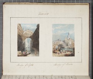 البندقية ، تم لصقها في مجلة Thomas Moodys في جولة عبر سويسرا وإيطاليا ، 1822 (مرحاض على ورق) بواسطة جوزيف آكس سليب