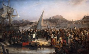 نابليون يغادر جزيرة إلبا في 26 فبراير 1815 بواسطة جوزيف بوم