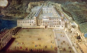 القصر في موناكو عام 1732 بواسطة جوزيف بريسان