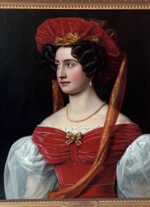 صورة لامرأة ذات قبعة حمراء رسمها جوزيف كارل ستيلر (1781-1858) من القرن التاسع عشر. ميونيخ ، شاتو دي نيمفنبورغ بواسطة جوزيف كارل ستيلر