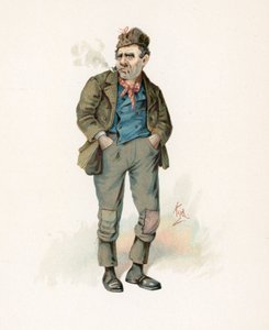روجر &39;Rogue&39; Riderhood ، توضيح من "اسكتشات شخصية من تشارلز ديكنز" ، c.1890 بواسطة جوزيف كلايتون كلارك