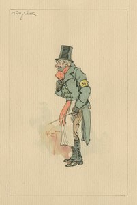 Trotty Veck - The Chimes ، c.1920s (قلم وحبر مع مرحاض على ورق) بواسطة جوزيف كلايتون كلارك