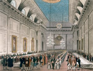 موكب في قاعة الماسونيين ، كوين ستريت ، لندن ، 1780-1812