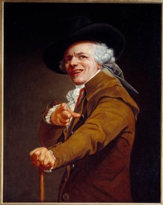 صورة ذاتية للفنان تحت سمات مستهزئ لوحة لجوزيف دوكرو (1735-1802) 1802 صن. 0.91x0.72 م - صورة شخصية للفنان بوجه ساخر. رسم جوزيف دوكرو (1735-1802) 1802. 0.91 × 0.72 م. متحف اللوفر ، باريس