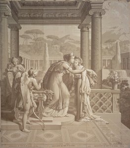 تصميم ورق الجدران مع كيوبيد والروح 1815 بواسطة جوزيف دوفور