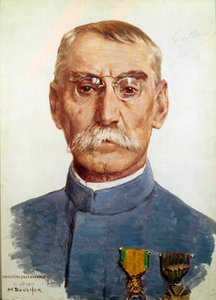 الحرب العالمية الأولى (1914-1918): "صورة شخصية لماريشال جوزيف سيمون جالياني (1849-1916)" لوحة لجوزيف فيليكس بوشر (1853-1937) 1915 صن. 0،33 × 0،24 م