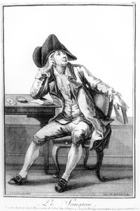 Sanguine ، من &39;Exercices d&39;Imagination de Differens Characteres et Formes Humaines&39; ، منقوش بواسطة R. Brichet ، نُشر في أوغسبورغ ، 1783-84 بواسطة جوزيف فرانز فون جويز