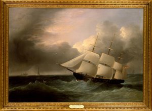 سفينة التاجر غرب الهند - اللوحة بواسطة J.Heard ، 19th C.