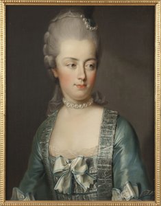 صورة لأرشيدوقة النمسا ماري أنطوانيت (1755-1793) ، ملكة فرنسا ، رسمها هيكل ، جوزيف (1736-1807). زيت على قماش. الأبعاد: ٦٥ × ٥٠ سم. المتحف الوطني ستوكهولم بواسطة جوزيف هيكل