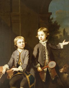 صورة مزدوجة لهنري بنرودوك ويندهام وأخيه واندهام ، ثلاثة أرباع الطول ، 1743 بواسطة جوزيف هيمور