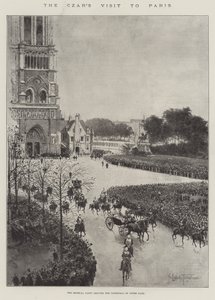 زيارة القيصر إلى باريس ، الحزب الإمبراطوري يغادر كاتدرائية نوتردام بواسطة Joseph Holland Tringham