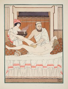 حمام الاسفنج ، رسم توضيحي من "أعمال أبقراط" ، 1934