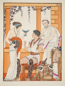جندي مصاب بذراعه في حبال ، رسم توضيحي من "أعمال أبقراط" ، 1934 بواسطة جوزيف كون ريجنير
