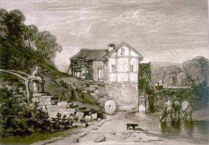 F.37.II Water Mill ، من "Liber Studiorum" ، نقشها روبرت دونكارتون بواسطة جوزيف مالورد ويليام (بعد) تورنر