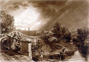 F.62.I Watercress Gatherers ، من 'Liber Studiorum' ، نقشها توماس لوبتون بواسطة جوزيف مالورد ويليام (بعد) تورنر