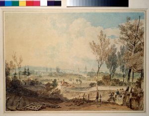 منظر لأكسفورد من الجانب الجنوبي من هيدنجتون هيل ، 1803-04 (مرحاض على الجرافيت ، مع بعض الخدوش)