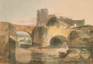 جسر وقلعة بريكون ، حوالي عام 1795 (ألوان مائية على ورق) بواسطة جوزيف مالورد وليام تورنر