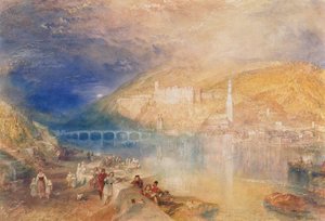 هايدلبرغ: غروب الشمس ، حوالي 1840-1842 (ألوان مائية ولون جسم على ورق) بواسطة جوزيف مالورد وليام تورنر