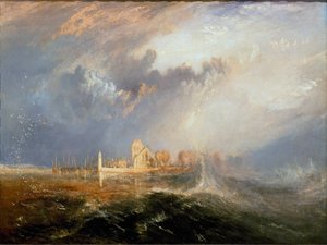 Quillebeuf عند مصب نهر السين (Quillebeuf-sur-Seine، Quillebeuf sur Seine) في نورماندي "لوحة لجوزيف مالورد ويليام تورنر (1775-1851) 1833 Dim. 92.5x123.2 cm لشبونة. متحف كالوست كولبنكيان بواسطة جوزيف مالورد وليام تورنر