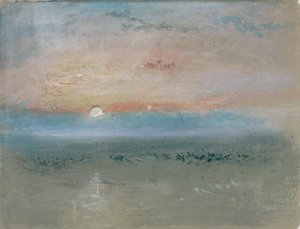 غروب الشمس ، c.1830 (مرحاض وغواش على ورق رمادي)