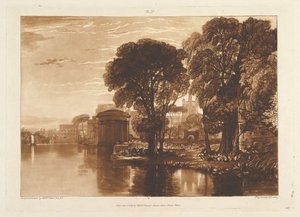 The Alcove، Isleworth Liber Studiorum، part XIII، plate 63، 1 January، 1819. بواسطة جوزيف مالورد وليام تورنر