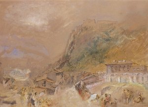 الباستيل في غرونوبل ، من قرية لا ترونش ، حوالي عام 1836 (ألوان مائية على ورق) بواسطة جوزيف مالورد وليام تورنر