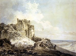برج كونستابل ، قلعة دوفر ، حوالي 1793 (قلم رصاص بغسلات زرقاء ورمادية) بواسطة جوزيف مالورد وليام تورنر