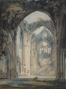 كنيسة Tintern Abbey ، مونماوثشاير ، حوالي 1794 (ألوان مائية فوق الجرافيت مع قلم وحبر أسود على ورق) بواسطة جوزيف مالورد وليام تورنر