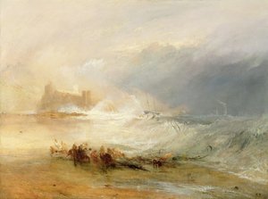 حطام - ساحل نورثامبرلاند ، مع قارب بخاري يساعد سفينة قبالة الشاطئ ، 1834