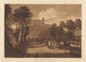 تل سانت كاترين بالقرب من جيلفورد بواسطة Joseph Mallord William Turner and J.C. Easling