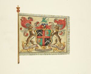 لافتة للحلاقين والجراحين ، نقش عليها "De Praescientia Dei" حوالي عام 1833 (قلم رصاص وألوان مائية ولون جسم على ورق) بواسطة جوزيف مانينغ