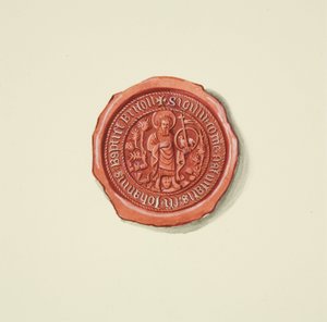 ختم يصور القديس يوحنا المعمدان (ربما التاجر تايلورز) ، حوالي عام 1825 (قلم رصاص وألوان مائية على ورق) بواسطة جوزيف مانينغ