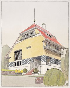 دراسة لمنزل أولبريش ، دارمشتات ، من "Architektur von Olbrich" ، تم نشره في 1904-14