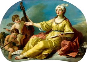 تجسيد للموسيقى ، الغناء مع بوتي العزف على الكمان والفلوت ، 1758 بواسطة جوزيف ماري فين