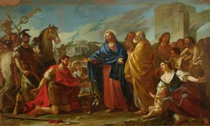 راكع سنتوريون عند قدم المسيح أو يسوع يشفي ابن الضابط ، 1752